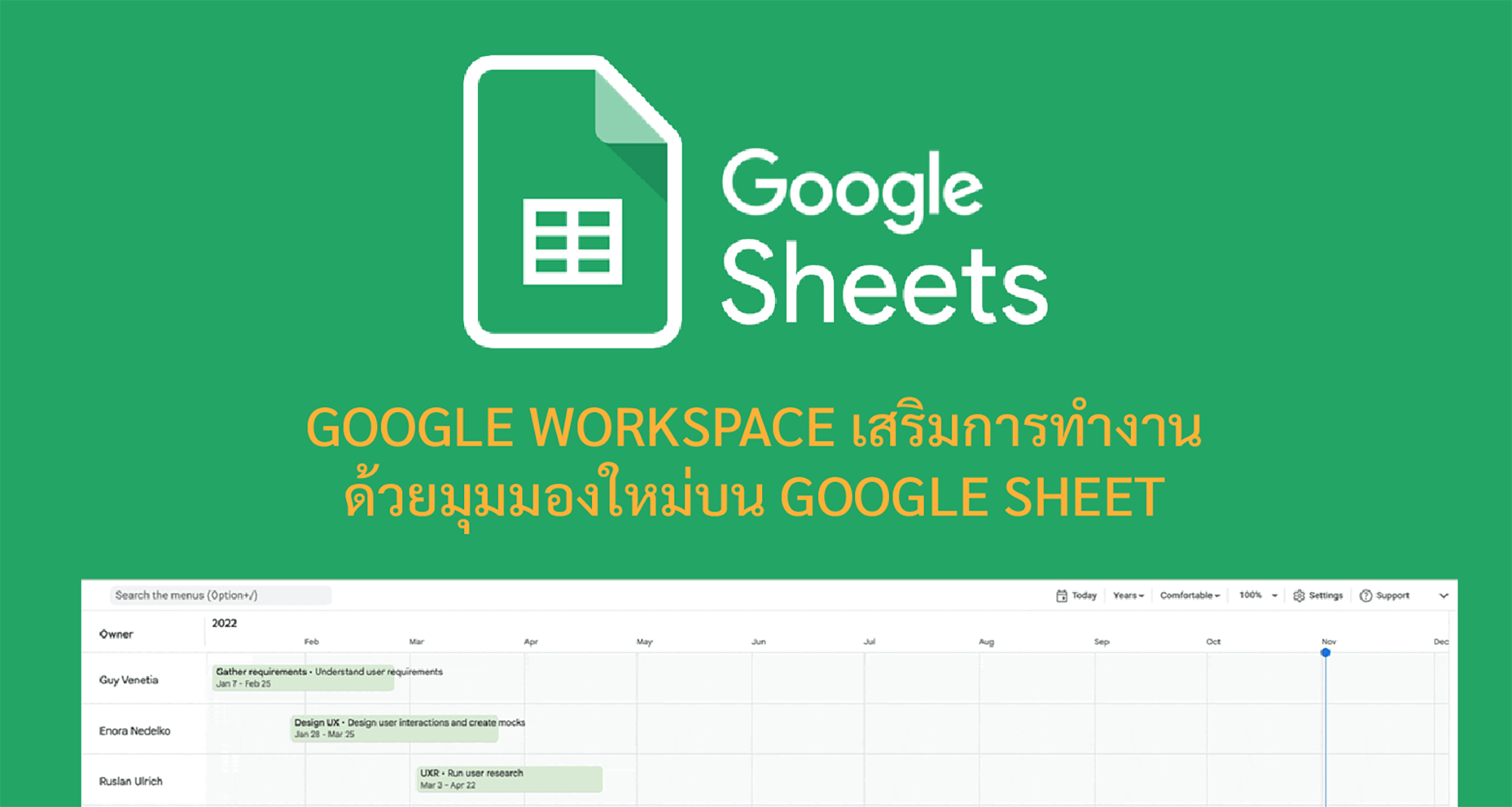Google Workspace เสริมการทำงานด้วยมุมมองใหม่บน Google Sheet