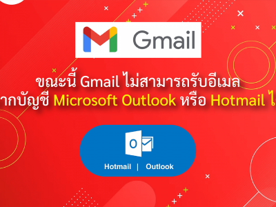 ขณะนี้ Gmail ไม่สามารถรับอีเมลจากบัญชี Microsoft Outlook หรือ Hotmail ได้