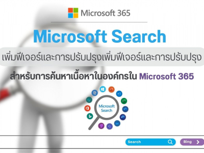 Microsoft Search เพิ่มฟีเจอร์และการปรับปรุง สำหรับการค้นหาเนื้อหาในองค์กรใน Microsoft 365