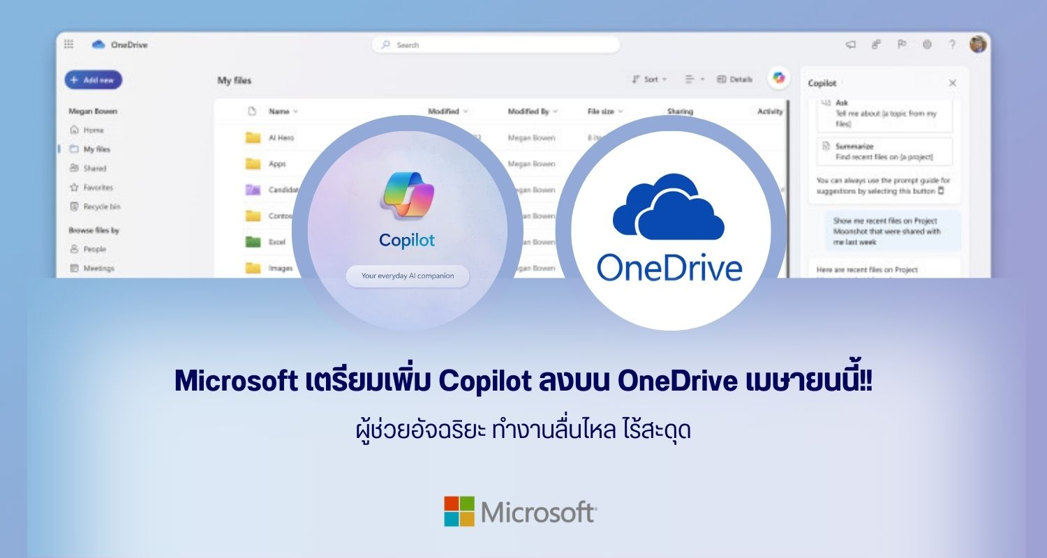Microsoft เตรียมเพิ่ม Copilot ลงบน OneDrive เมษายนนี้!