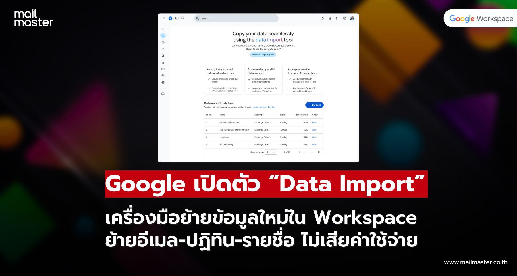 Google เปิดตัว Data Import ย้ายข้อมูลองค์กรง่ายขึ้น ฟรี
