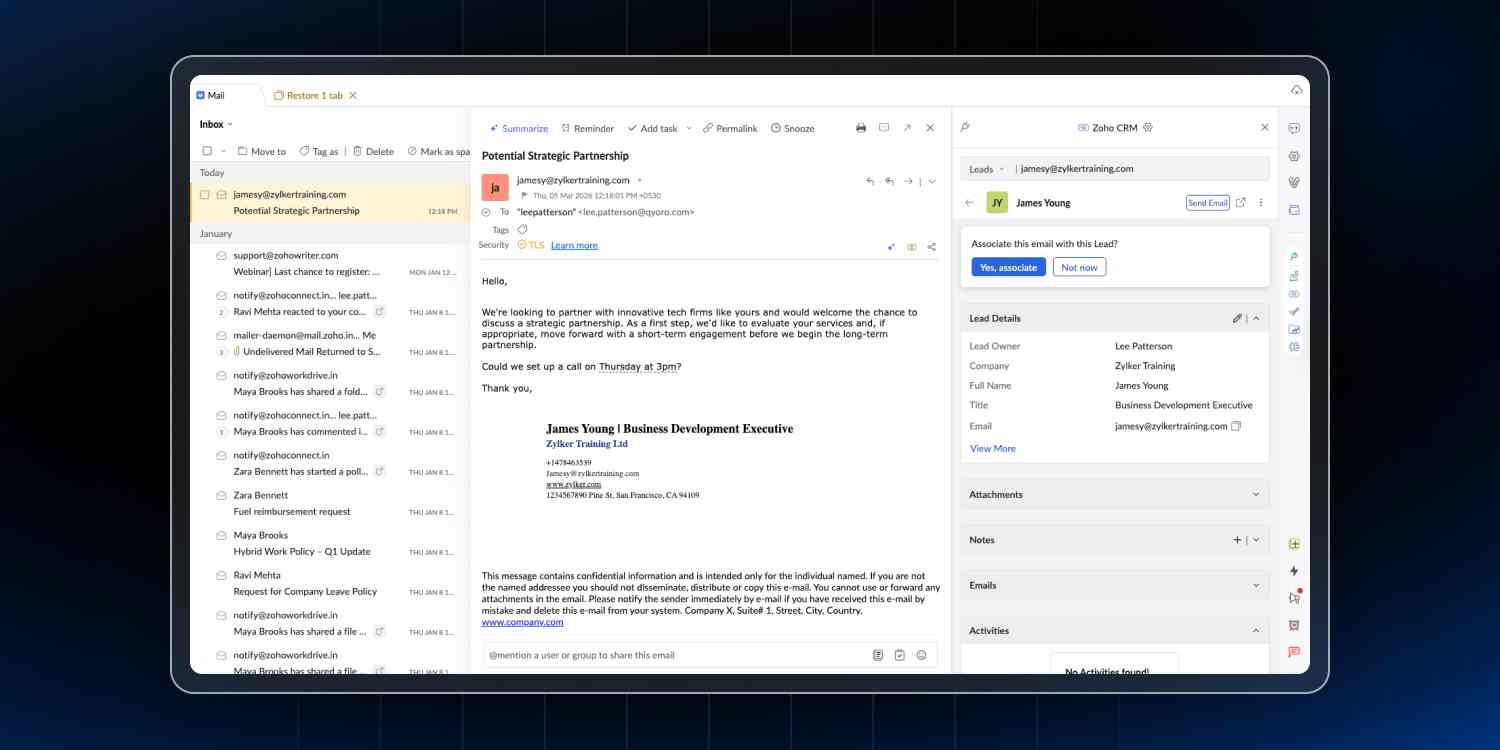 Zoho เปิดแนวคิดใหม่ “CRM Integration” ทำงานง่ายขึ้น ไม่ต้องสลับแอป