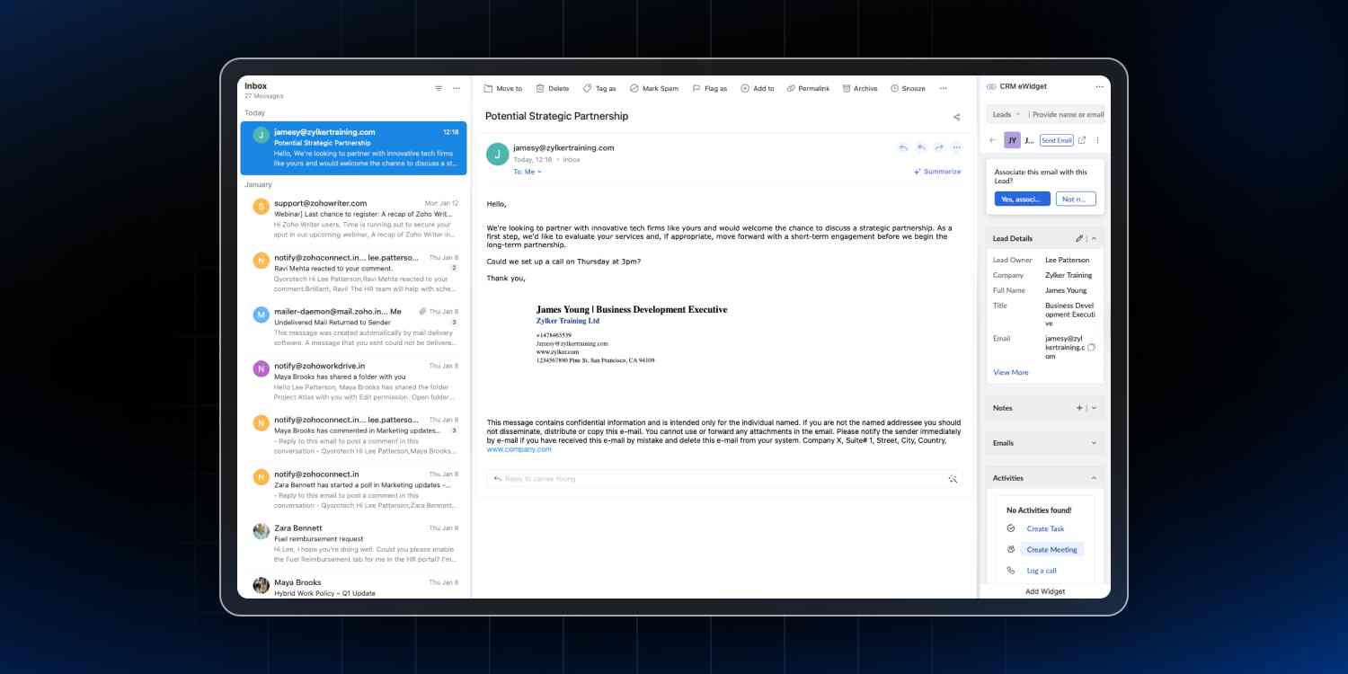Zoho เปิดแนวคิดใหม่ “CRM Integration” ทำงานง่ายขึ้น ไม่ต้องสลับแอป