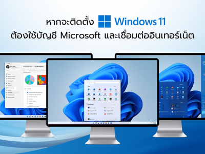 หากจะติดตั้ง Windows 11 Pro  ต้องใช้บัญชี Microsoft และเชื่อมต่ออินเทอร์เน็ต