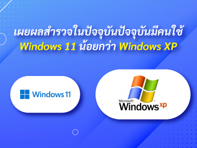 เผยผลสำรวจในปัจจุบันปัจจุบันมีคนใช้ Windows 11 น้อยกว่า Windows XP