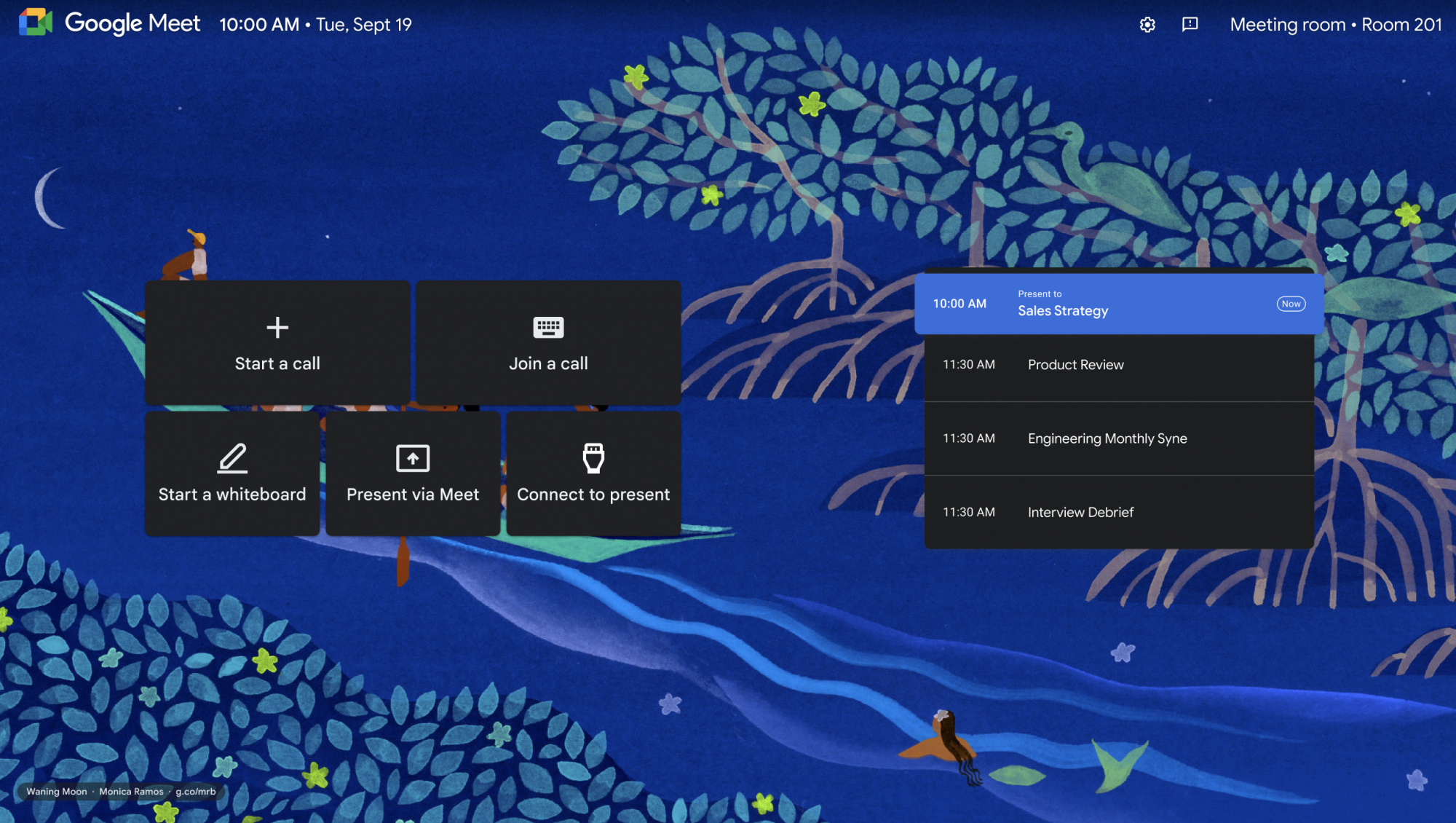 Dark Canvas พร้อมใช้งานบนหน้าจอหลักของฮาร์ดแวร์ Google Meet แล้ว