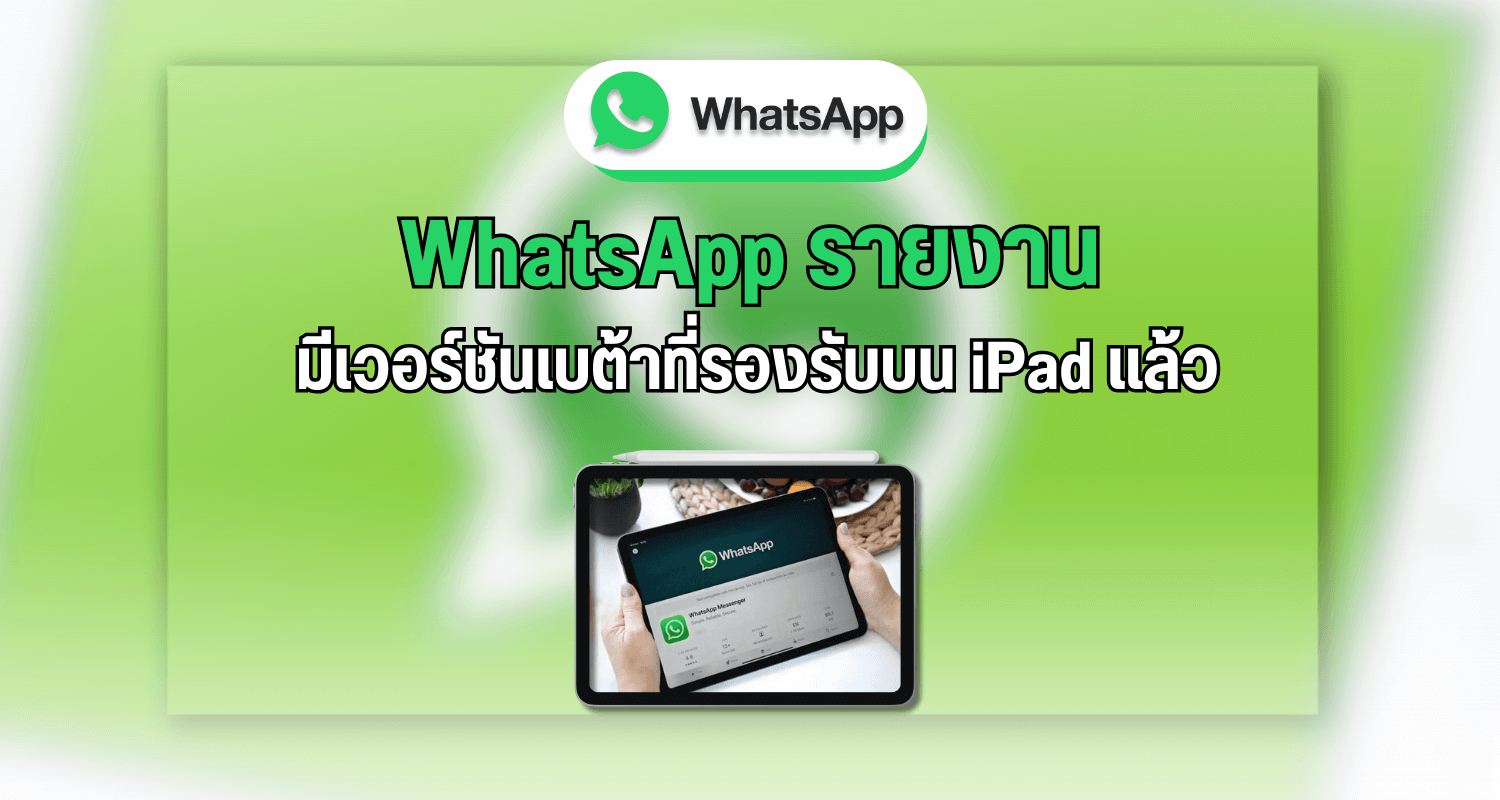 WhatsApp รายงาน  มีเวอร์ชันเบต้าที่รองรับบน iPad แล้ว