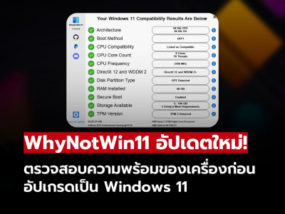 เตรียมพร้อมก่อนอัปเกรด! WhyNotWin11 ปรับปรุงครั้งใหญ่ รองรับฮาร์ดแวร์หลากหลายขึ้น