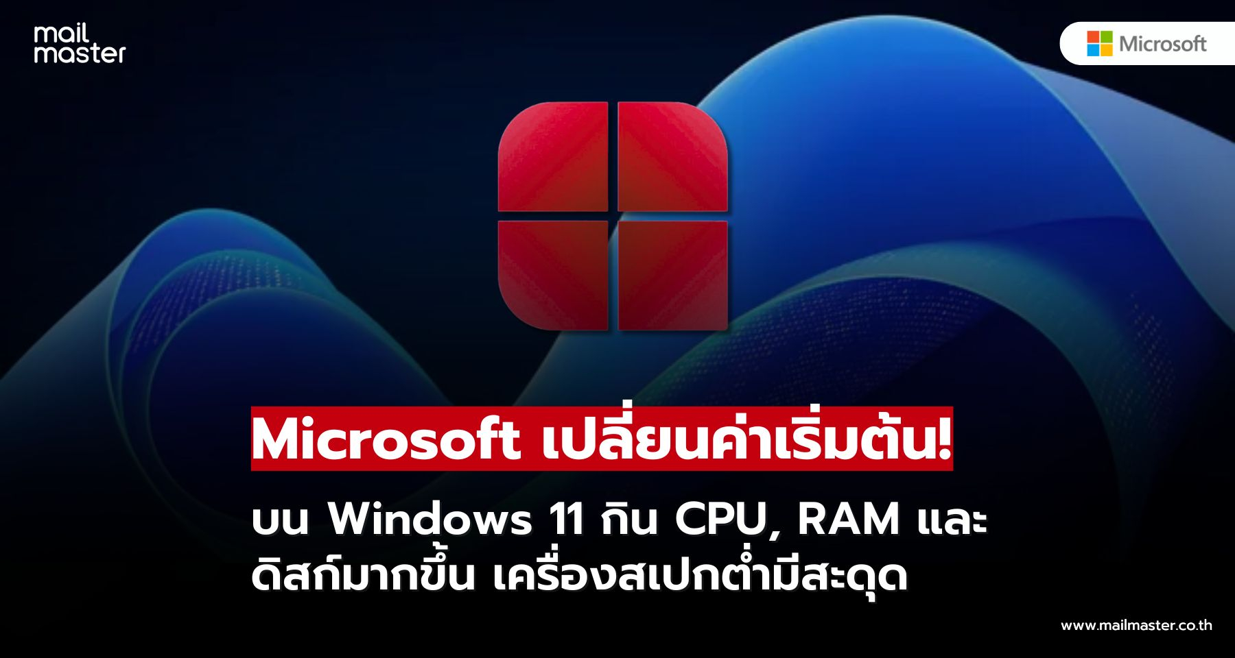 Microsoft ปรับค่าเริ่มต้นระบบใหม่บน Windows 11 อาจกระทบประสิทธิภาพเครื่องผู้ใช้!!