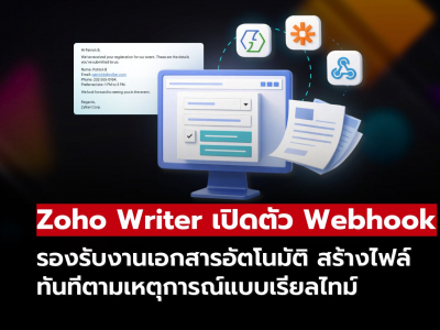 Zoho Writer เปิดตัว Webhook รองรับงานเอกสารอัตโนมัติ!