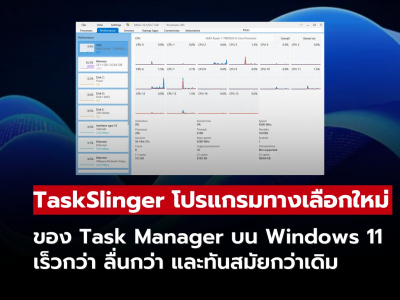 TaskSlinger โปรแกรมมอนิเตอร์ระบบตัวใหม่บน Windows 11 เร็ว เบา และดูทันสมัย