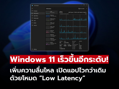 Windows 11 อัปเดต! เพิ่มโหมด “Low Latency” เร่งความเร็วระบบและการเปิดแอป Windows 11 อัปเดต! เพิ่มโหมด “Low Latency” เร่งความเร็วระบบและการเปิดแอป