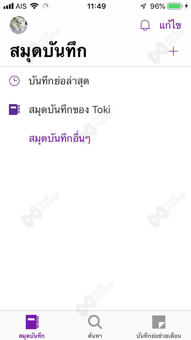 การติดตั้ง OneNote บน iOS