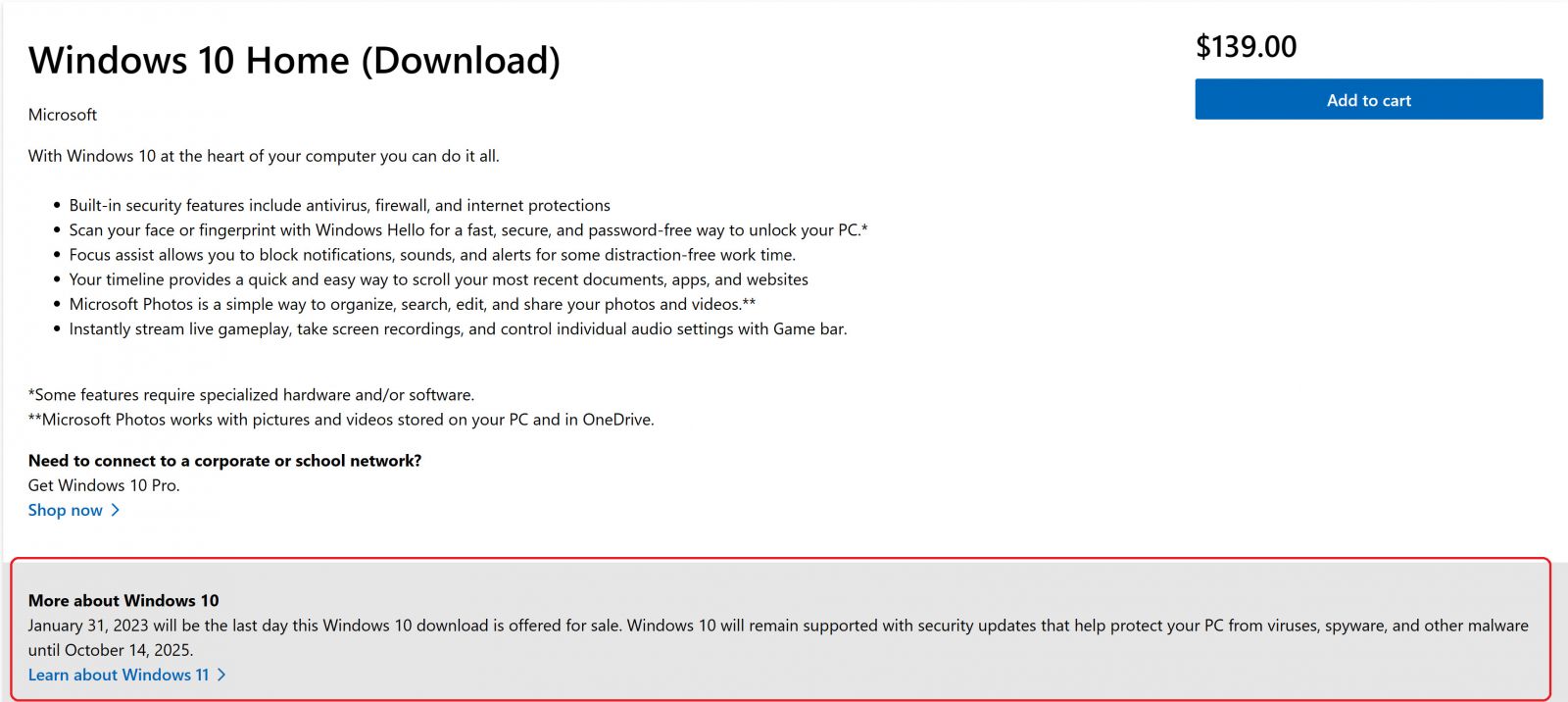 Microsoft จะหยุดขายลิขสิทธิ์ Windows 10 ภายในสิ้นเดือนมกราคม