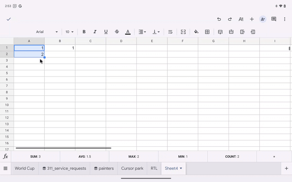 Google เพิ่มการสนับสนุนเมาส์สำหรับแอป Google Sheets สำหรับ Android