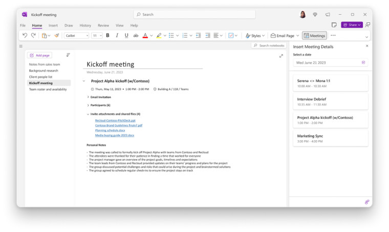 Microsoft อัปเดตการปรับปรุงฟีเจอร์การประชุมใน OneNote พร้อมด้วยผลงานเพิ่มเติม