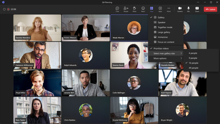 Microsoft Teams ปรับปรุงมุมมองแกลเลอรีการประชุมให้ใช้งานง่ายขึ้น