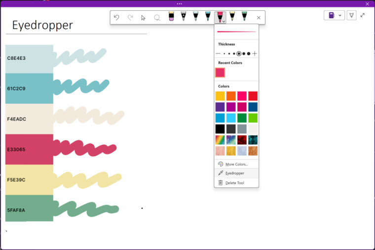 OneNote ดูดสีจากหน้าจอได้ด้วยเครื่องมือ Eyedropper ใหม่ สำหรับ Microsoft 365 Insiders