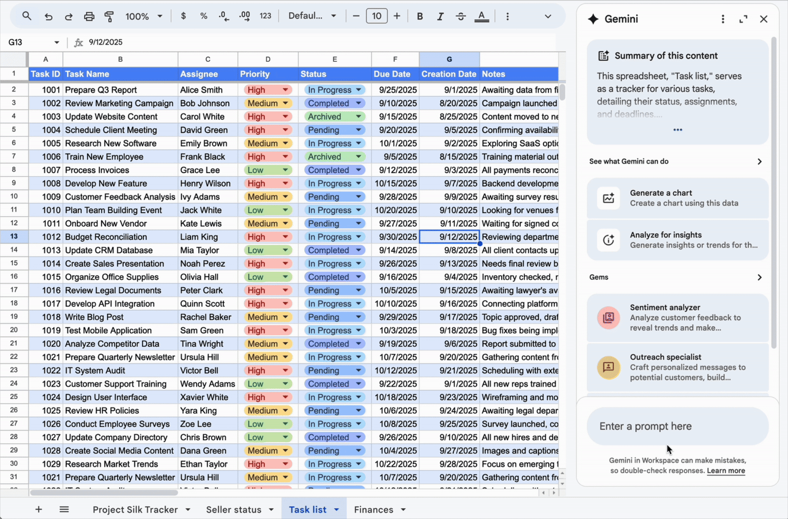 Google Sheets อัปเกรด!! จัดการงานหลายขั้นตอนได้พร้อมกันด้วย Gemini