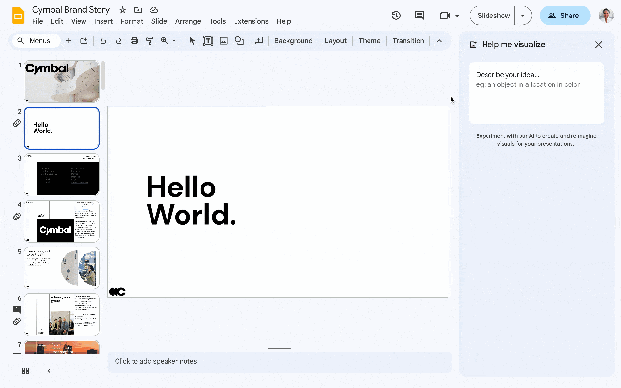 Google Workspace อัปเดตใช้ AI สร้างรูปภาพด้วย Text ใน Google Slides
