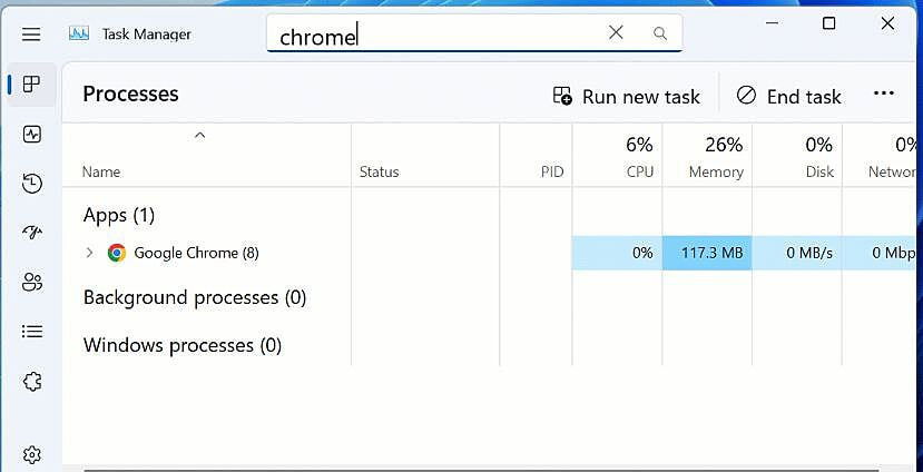 Task Manager บน Windows 11 จะให้กรองกระบวนการตามชื่อ PID