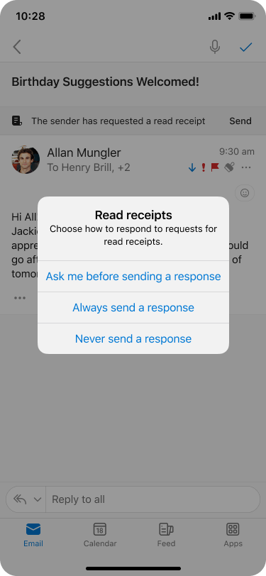 Outlook สำหรับ Android และ iOS เปิดตัวฟีเจอร์ใหม่! แจ้งเตือนการส่งและการเปิดอ่านอีเมล