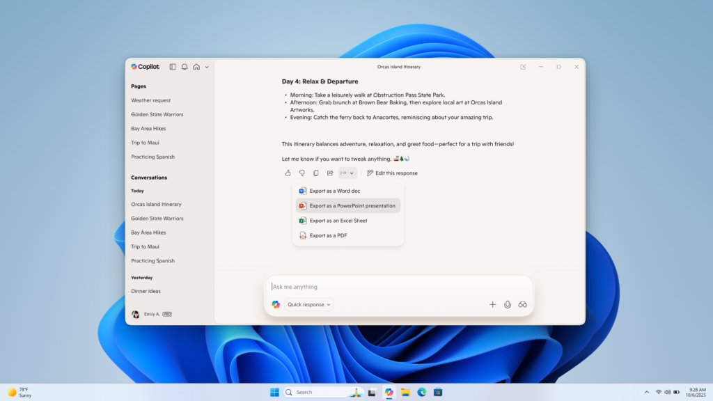 Copilot บน Windows เพิ่มฟีเจอร์ใหม่! เชื่อมต่อบริการภายนอกและสร้างเอกสาร Office ได้ทันที