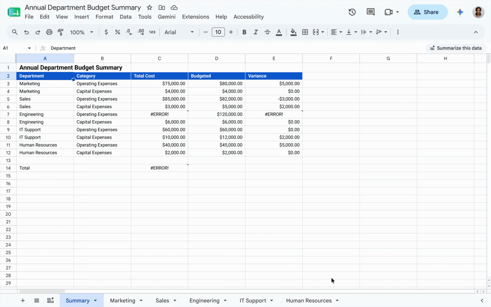 Google Sheets อัปเกรด Gemini ใหม่! ช่วยแก้สูตรผิดพลาดได้ในคลิกเดียว