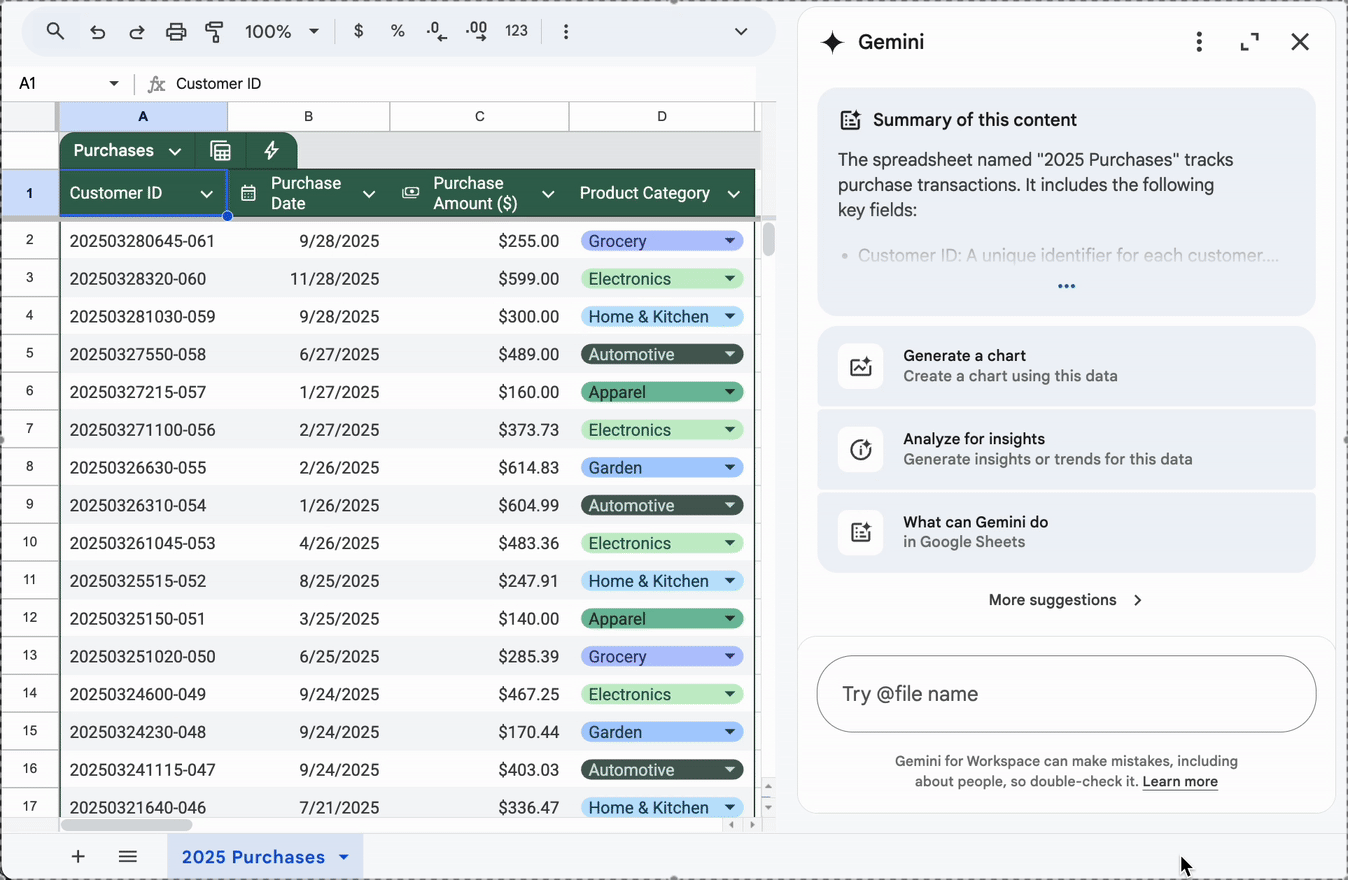 Gemini ใน Google Sheets อัปเดตใหม่! สร้างกราฟที่แก้ไขได้แล้ว ใช้งานง่ายมาก