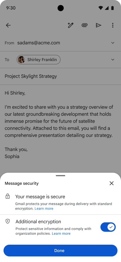 Gmail เพิ่มความปลอดภัยขั้นสุด ใช้ End-to-End บนมือถือได้แล้ว