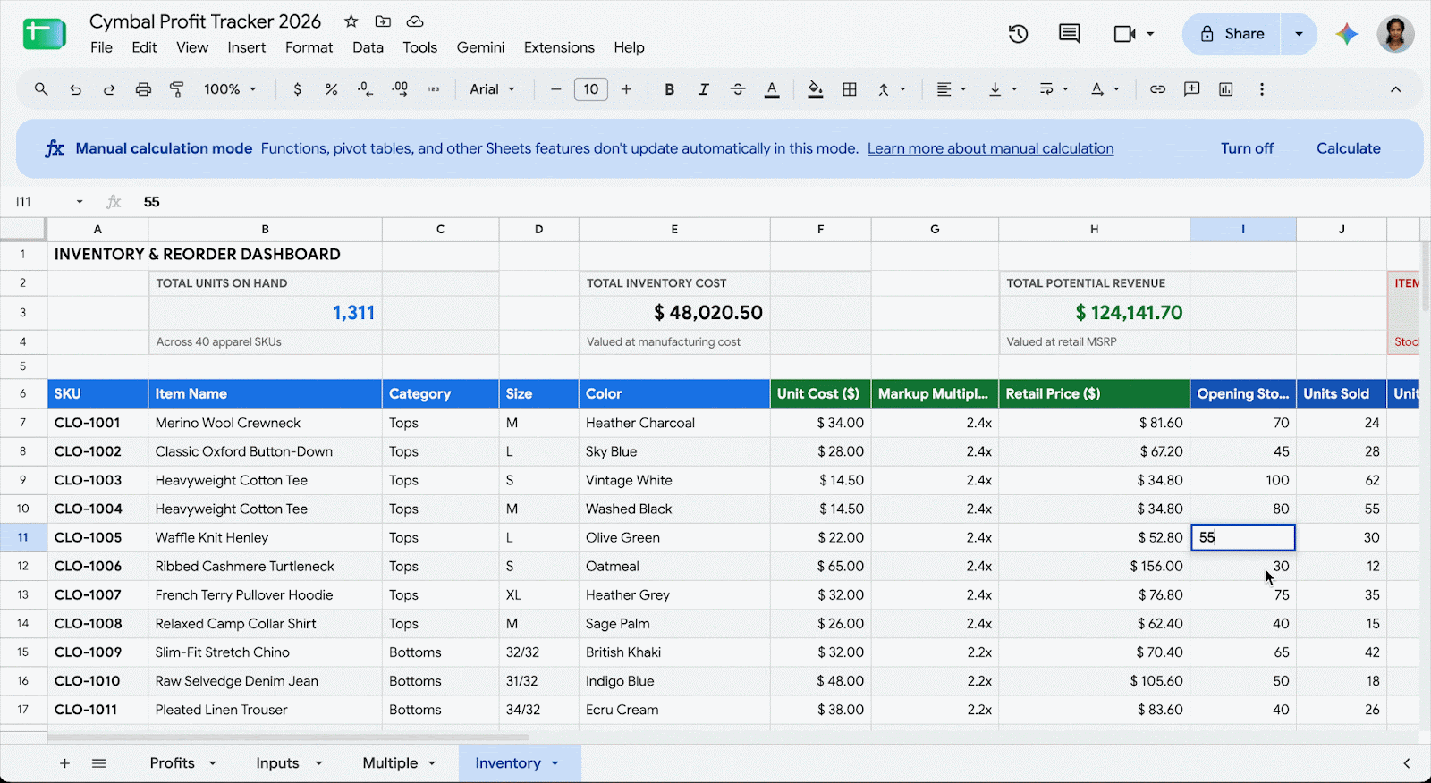 Google Sheets เพิ่ม Manual Calculation คุมการคำนวณสูตรได้เอง!