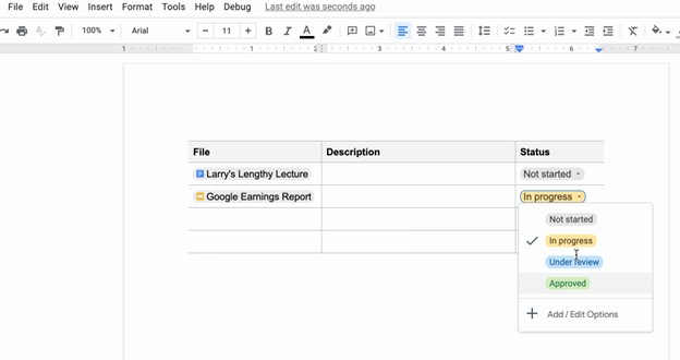 Google Doc อัพเดทใหม่มีฟีเจอร์อัพเดทสถานะได้แล้ว