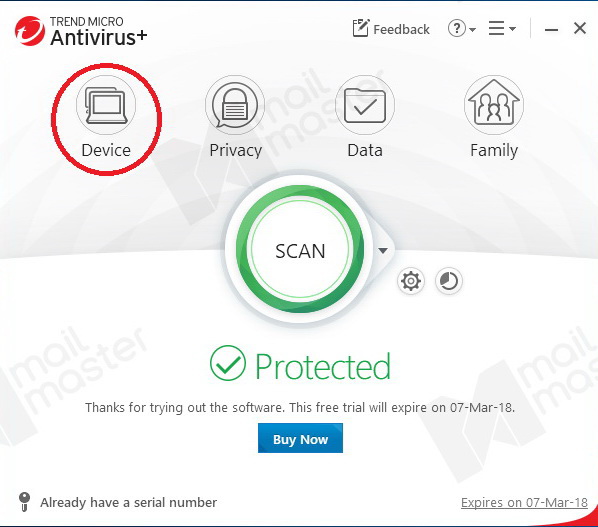 Protected by Trend Micro Antivirus +