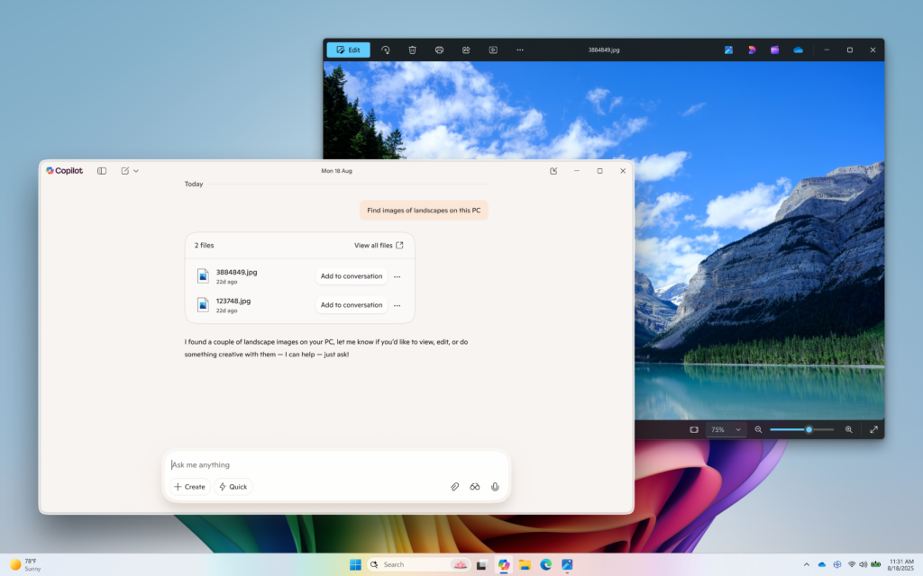 Copilot บน Windows อัปเดตใหม่! ค้นหาไฟล์ด้วยภาษาธรรมชาติ พร้อมหน้าโฮมใหม่ใช้งานง่ายกว่าเดิม