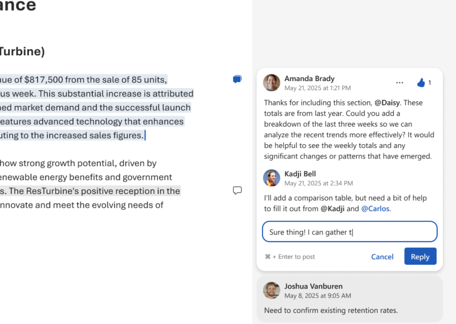 อัปเดต Word เวอร์ชันเว็บ ปรับดีไซน์คอมเมนต์ใหม่ ใช้ง่ายกว่าเดิม