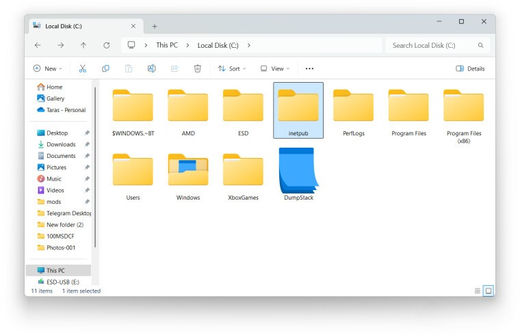 Windows 11 สร้างโฟลเดอร์ลึกลับ 