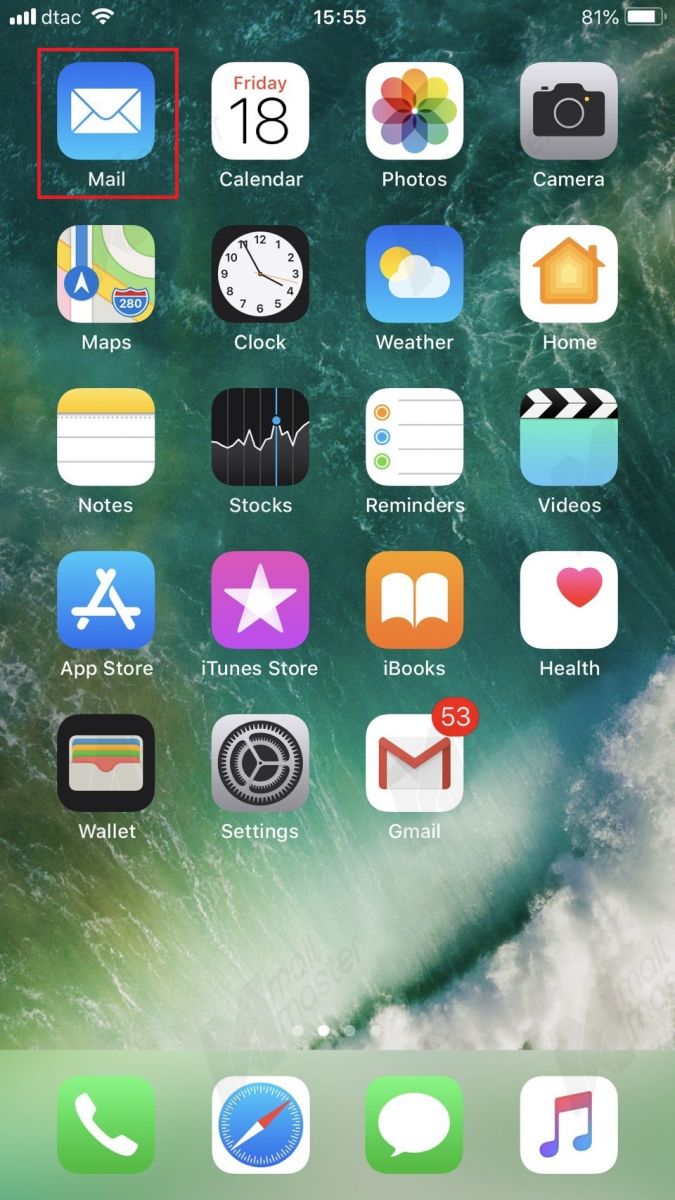 iOS การตั้งค่า Standard Mail