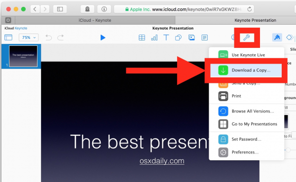 วิธีแปลงไฟล์ Keynote เป็นไฟล์ PowerPoint และ PDF ด้วย iCloud