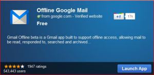 ทดสอบ OFFLINE GOOGLE MAIL – GMAIL APP จาก CHROME WEB STORE