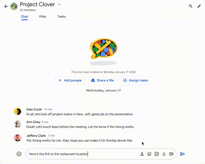 ตอนนี้สามารถเพิ่ม Hyperlinks ไปยังข้อความใน Google Chat ได้แล้ว