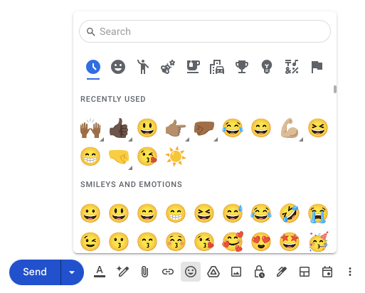 เครื่องมือเลือกอีโมจิที่อัปเดตและครอบคลุมมากขึ้นใน Gmail
