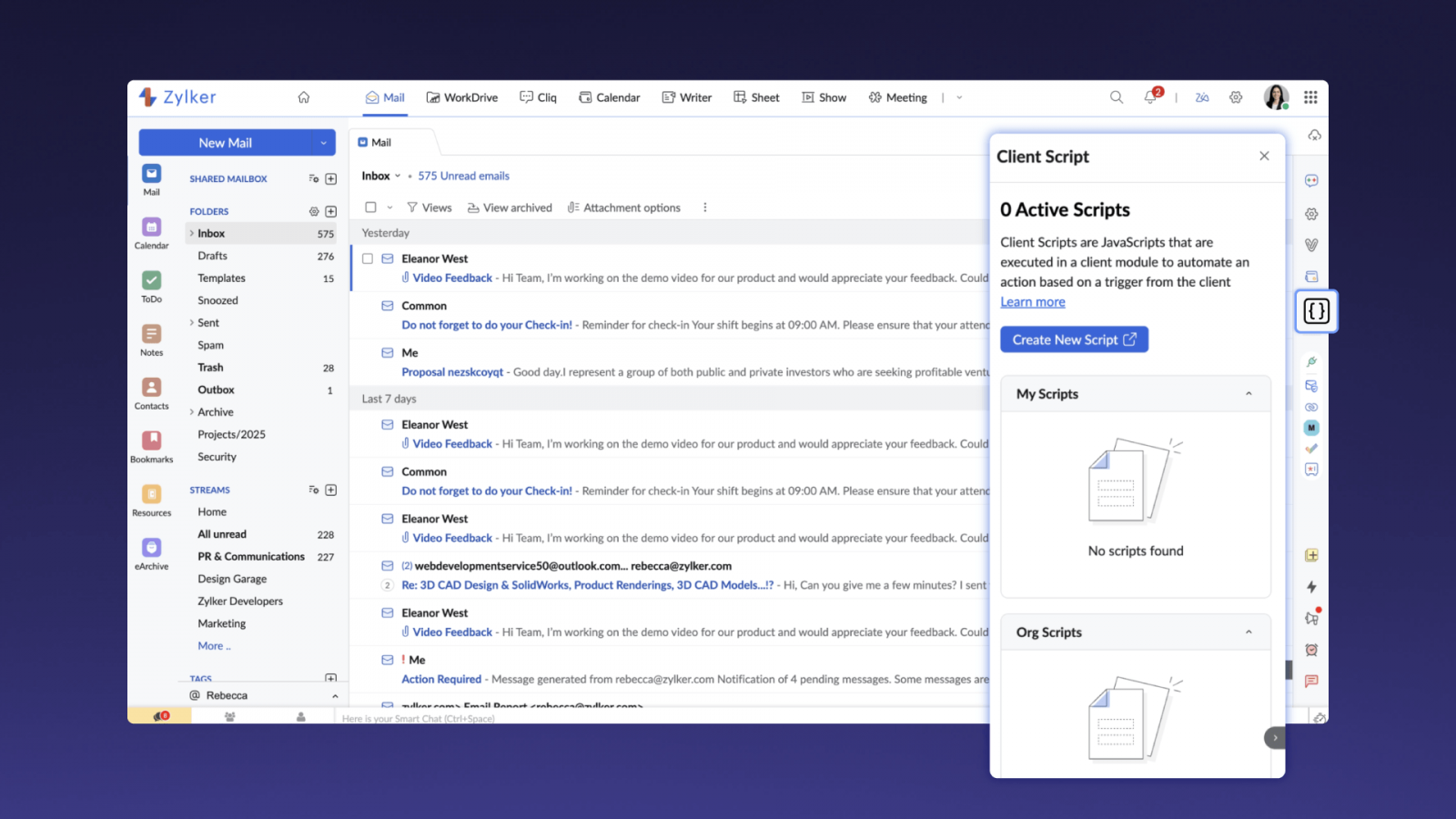 สร้างเวิร์กโฟลว์อีเมลอัจฉริยะด้วยฟีเจอร์ Client Scripting ใน Zoho Mail