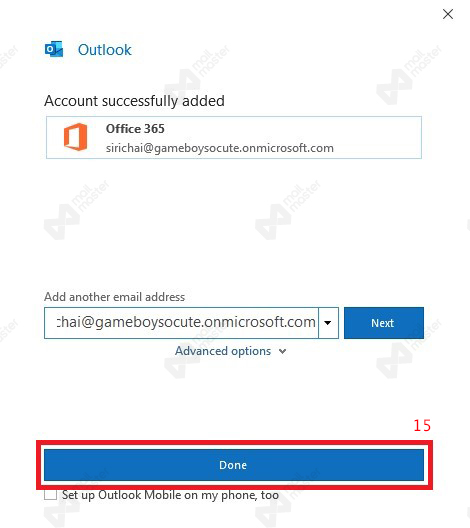 การติดตั้ง Office 365 Outlook บน Windows