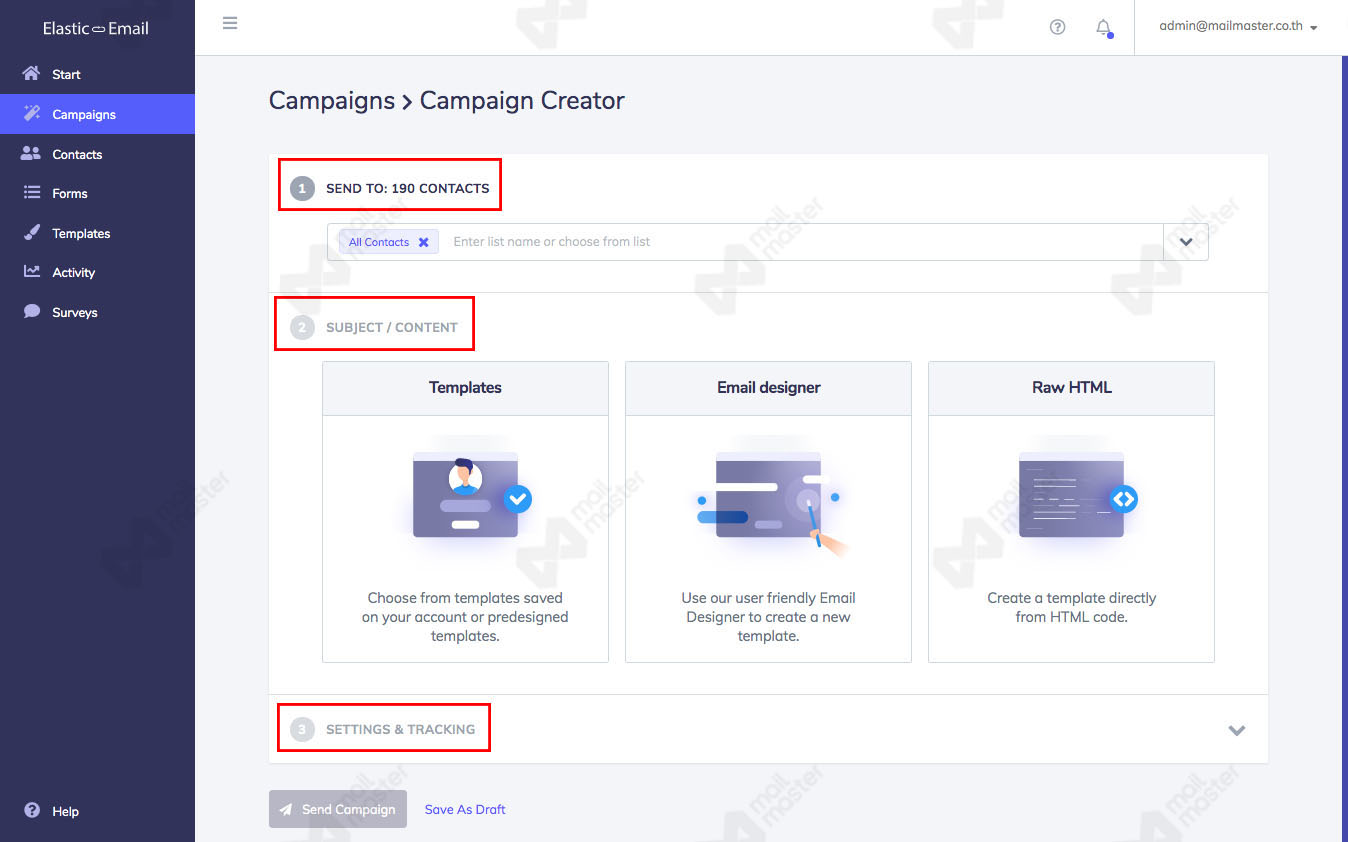 สร้าง Campaigns