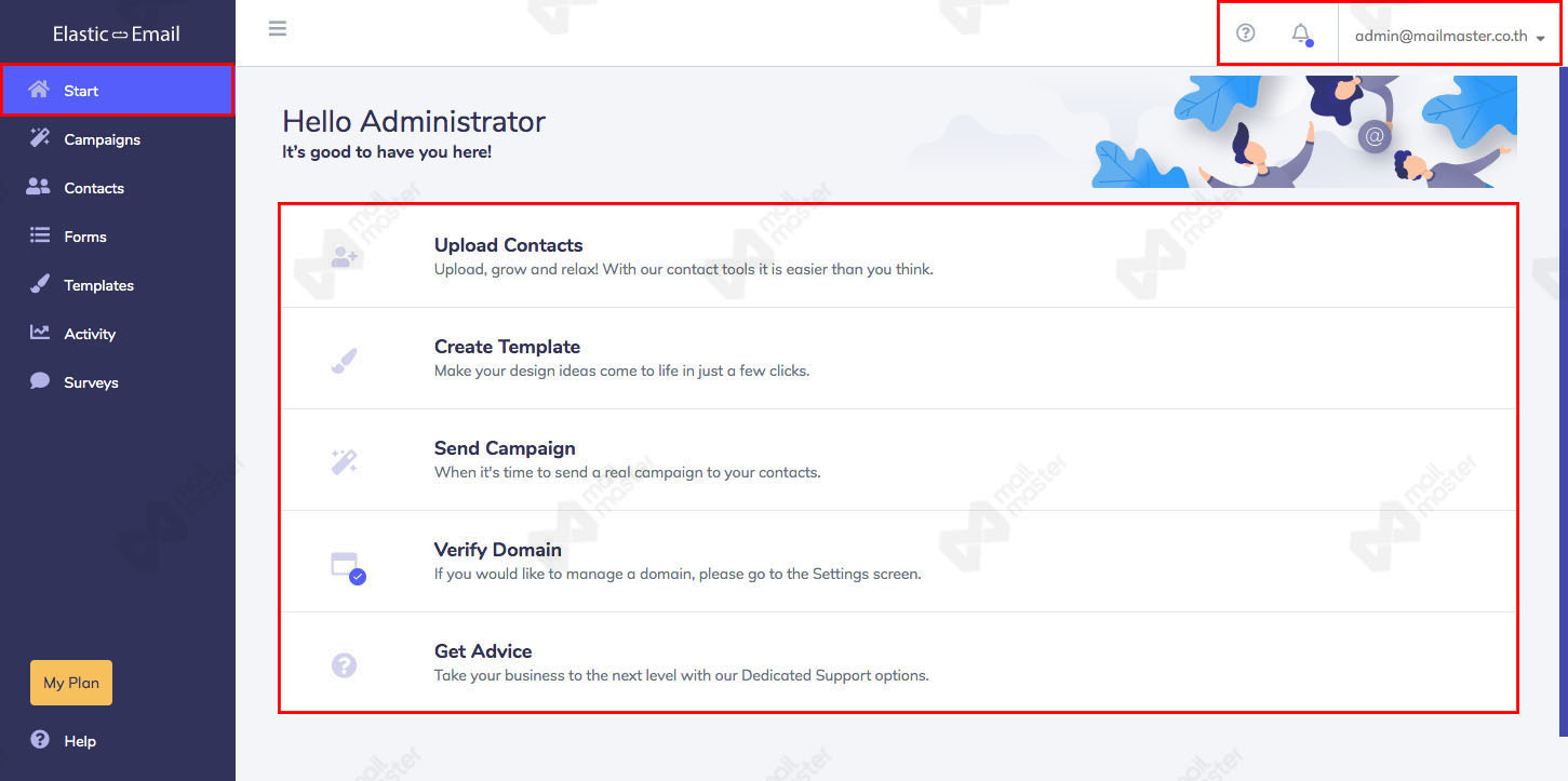 เริ่มต้นการใช้งาน Elastic Email Marketing