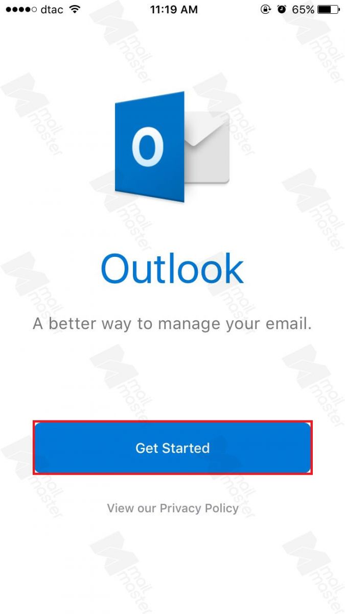 iOS การตั้งค่า Email (App Outlook)