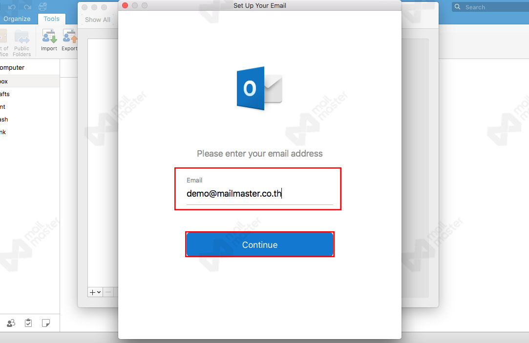 Add Account Email บน Outlook