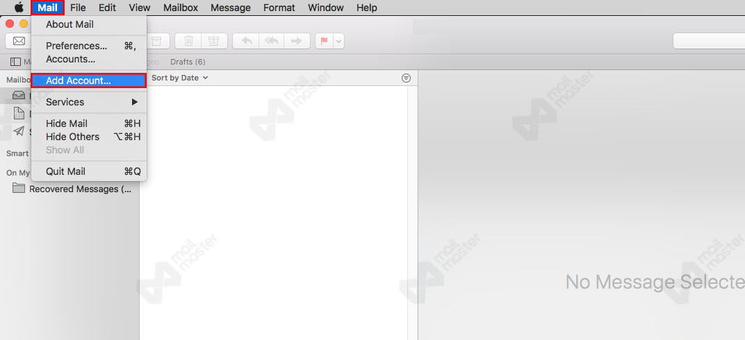 OSX การตั้งค่า Email