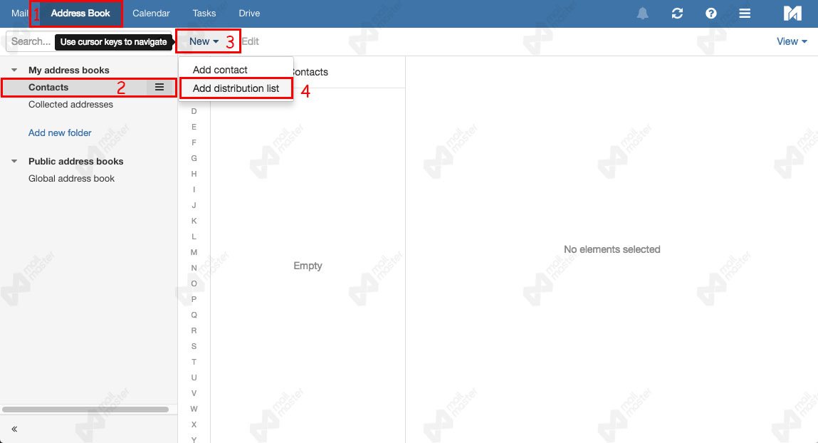 กลุ่มรายชื่อผู้ติดต่อ (Distribution List)