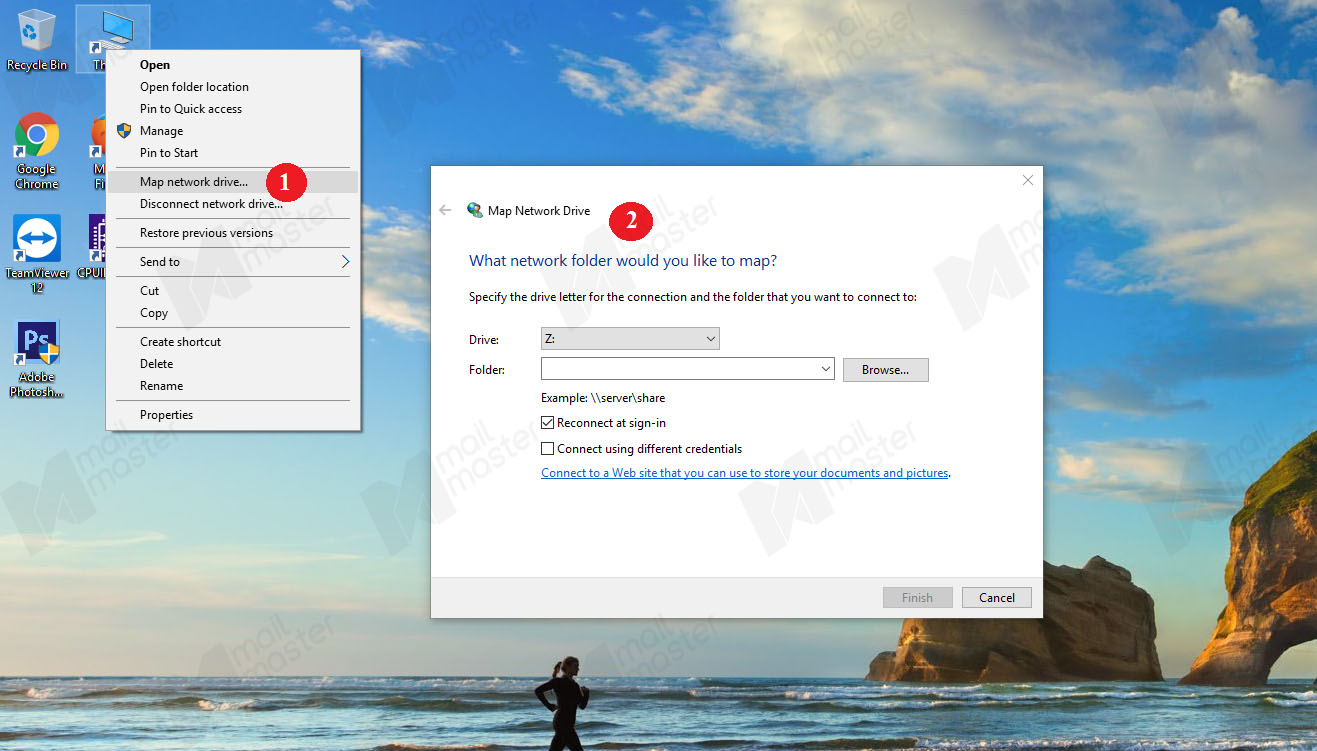 Windows คู่มือการ Mapping Drive บน Desktop